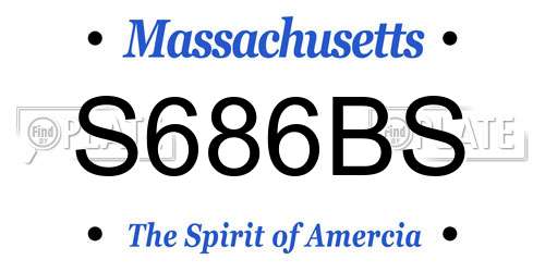 S686BS Massachusetts License Plate
