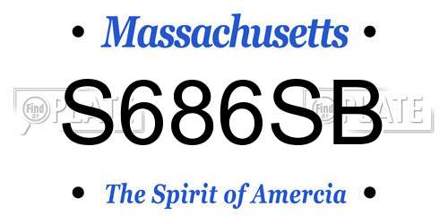 S686SB Massachusetts License Plate