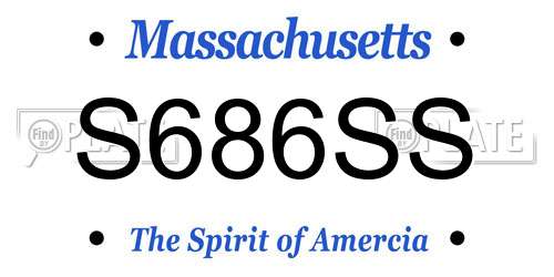 S686SS Massachusetts License Plate