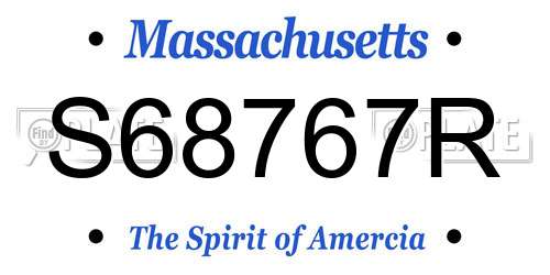 S68767R Massachusetts License Plate