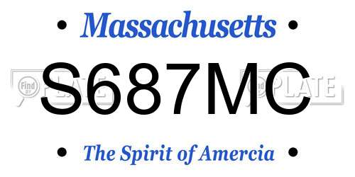 S687MC Massachusetts License Plate