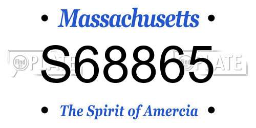 S68865 Massachusetts License Plate