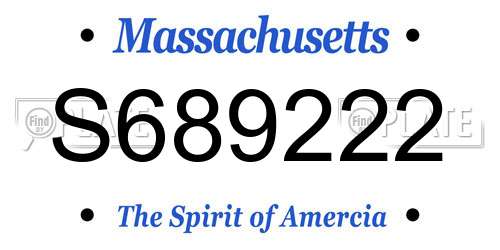 S689222 Massachusetts License Plate