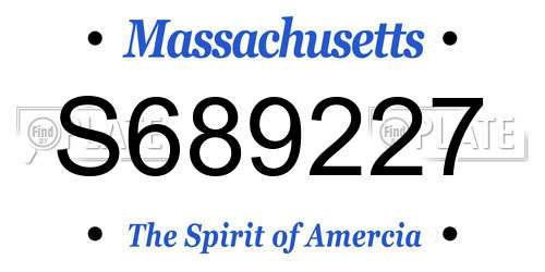 S689227 Massachusetts License Plate