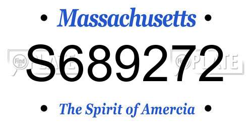 S689272 Massachusetts License Plate