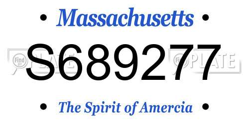 S689277 Massachusetts License Plate