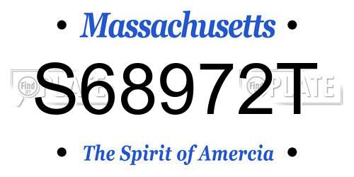 S68972T Massachusetts License Plate
