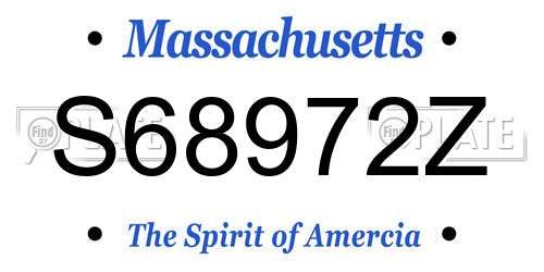 S68972Z Massachusetts License Plate