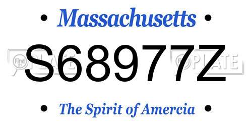 S68977Z Massachusetts License Plate