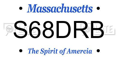 S68DRB Massachusetts License Plate