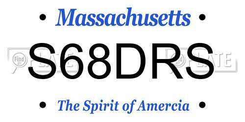 S68DRS Massachusetts License Plate