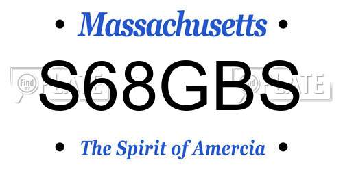 S68GBS Massachusetts License Plate