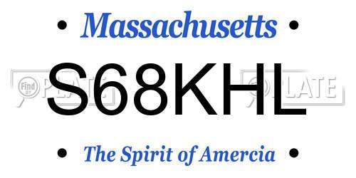 S68KHL Massachusetts License Plate