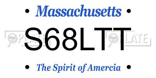 S68LTT Massachusetts License Plate