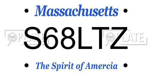 S68LTZ Massachusetts License Plate