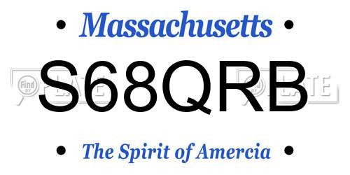 S68QRB Massachusetts License Plate