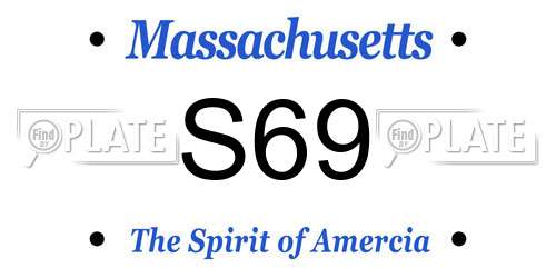 S69 Massachusetts License Plate