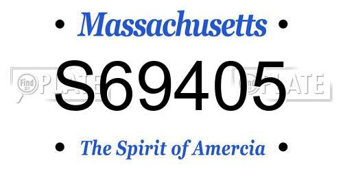 S69405 Massachusetts License Plate