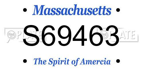 S69463 Massachusetts License Plate