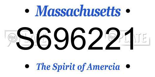 S696221 Massachusetts License Plate