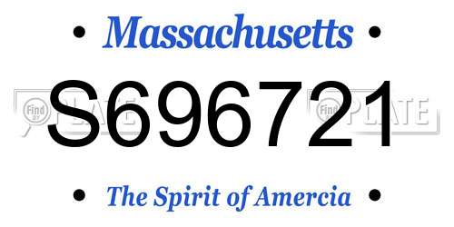 S696721 Massachusetts License Plate