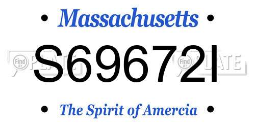 S69672I Massachusetts License Plate