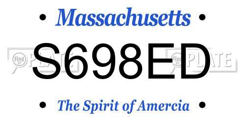 S698ED Massachusetts License Plate