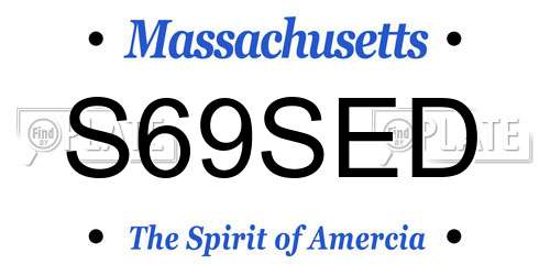 S69SED Massachusetts License Plate