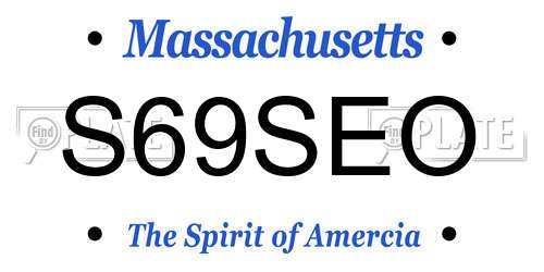S69SEO Massachusetts License Plate