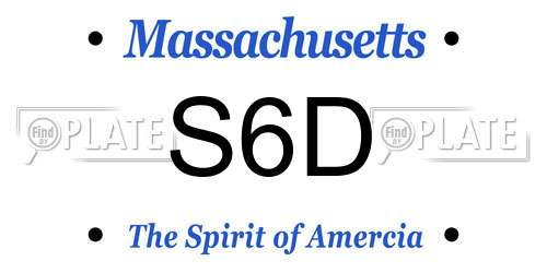 S6D Massachusetts License Plate