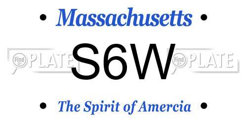S6W Massachusetts License Plate