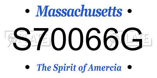 S70066G Massachusetts License Plate