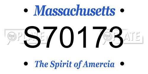 S70173 Massachusetts License Plate