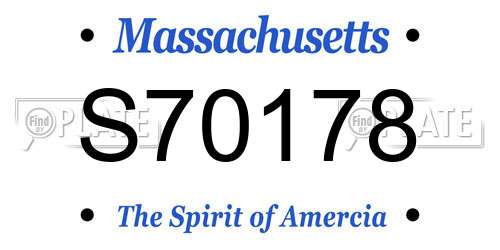 S70178 Massachusetts License Plate