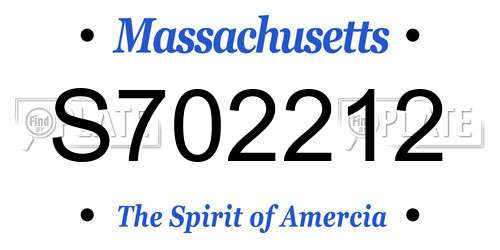 S702212 Massachusetts License Plate