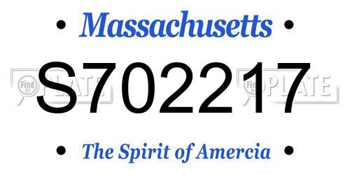 S702217 Massachusetts License Plate