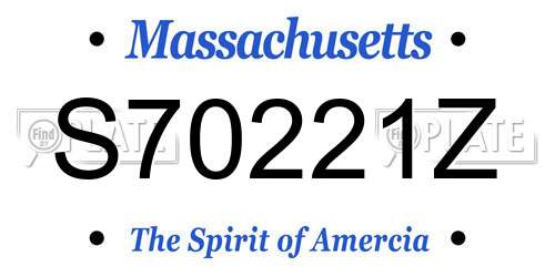 S70221Z Massachusetts License Plate