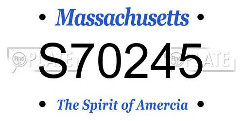 S70245 Massachusetts License Plate