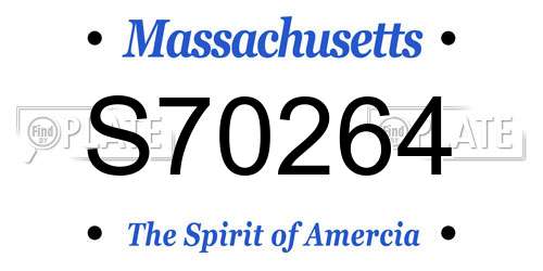 S70264 Massachusetts License Plate