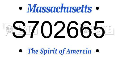 S702665 Massachusetts License Plate