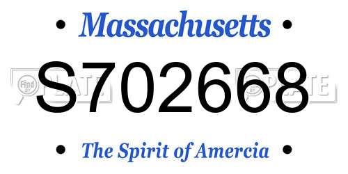 S702668 Massachusetts License Plate