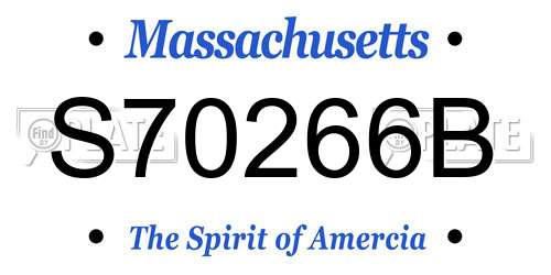 S70266B Massachusetts License Plate