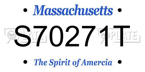 S70271T Massachusetts License Plate
