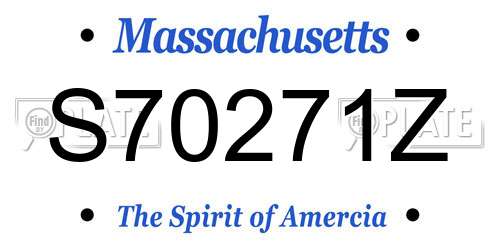 S70271Z Massachusetts License Plate