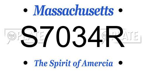 S7034R Massachusetts License Plate