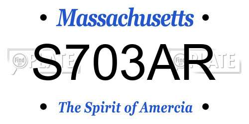 S703AR Massachusetts License Plate