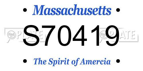 S70419 Massachusetts License Plate