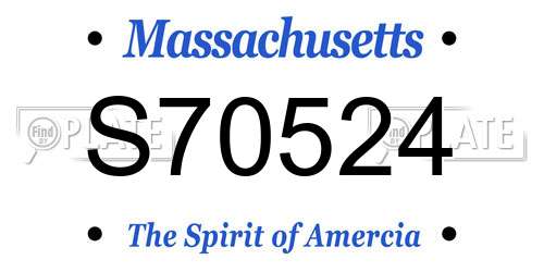 S70524 Massachusetts License Plate