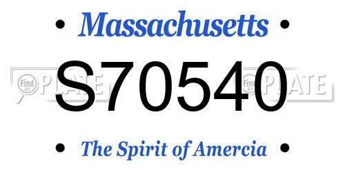 S70540 Massachusetts License Plate
