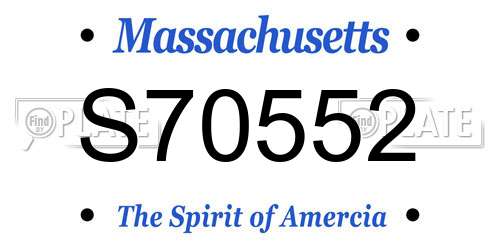S70552 Massachusetts License Plate